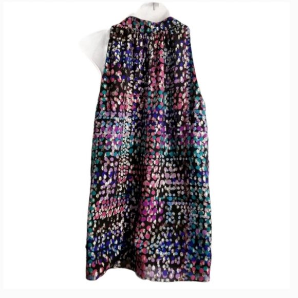 Kate Spade Multicolor metallic dot top blouse bow size large nwot - Picture 5 of 10